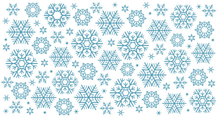 Winter background with blue snowflakes. Background template New Year and Christmas posters, greetings, invitations. Design holiday packaging, textiles and wrapping paper. Seamless pattern. Isolated
