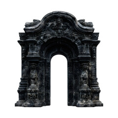 Majestic Archway Architectural Design Ancient Ruins Stone Entrance Gothic Architecture Ornate Details isolated on transparent background