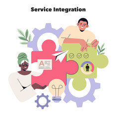 Service Integration Puzzle with Collaborative Elements