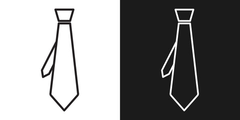 Tie icon vector set. professional necktie line symbol. businessman suit neck tie icon collection.