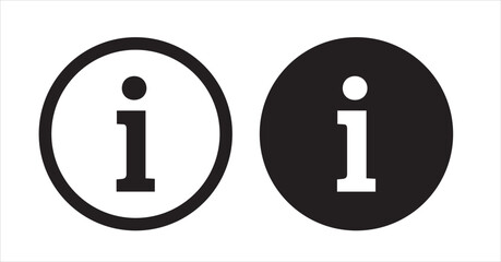 info icon set. inform vector symbol. I Button. faq sign.
