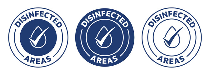 Disinfected surface icon set in four variations on white background