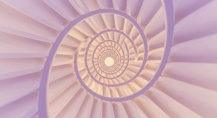 Fototapeta premium A mesmerizing spiraling staircase ascends into the ethereal light, its elegant curves creating a sense of depth and endless possibility, a symbolic journey of elevation and transformation.