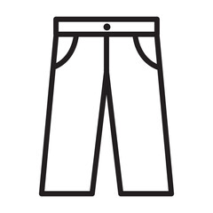 Pants icon. jeans, trousers, denim black outlined vector sign.