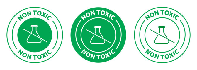 Non toxic icon. toxic free green outline icon. Suitable for cosmetic products. isolated vector illustration