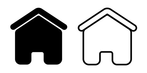 Home icons in outline and fill. vector illustration for ui.