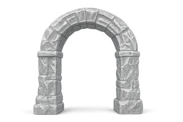 Stone archway creating a passage on a transparent background, perfect for architectural visualization or fantasy settings