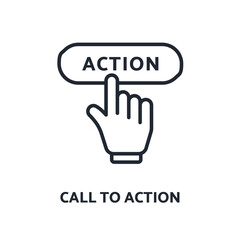 Call to action icon in flat style. suitable for app or website.