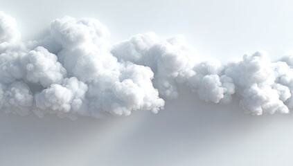 Soft white clouds against a plain white background