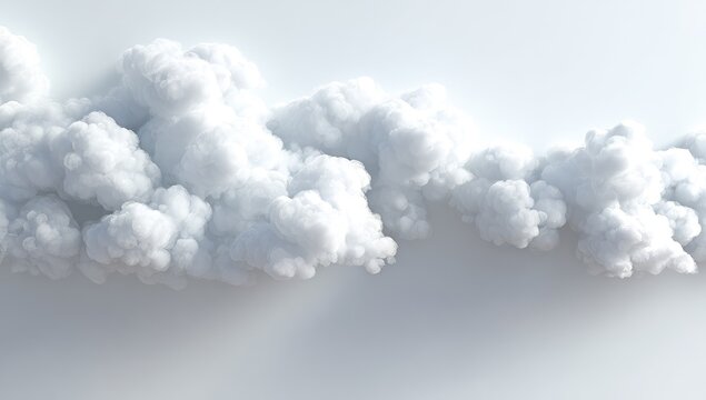 Soft white clouds against a plain white background