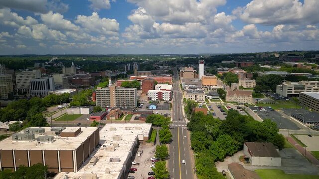 Aerial view of Youngstown State University campus (YSU) was founded in 1908
