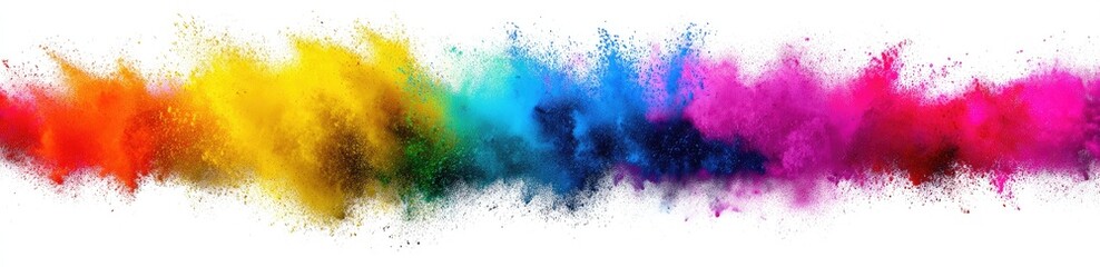Colorful powder explosion on white background (10)
