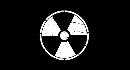 nuclear symbol stencil icon vector illustration