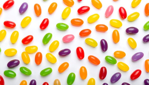 Colorful jelly beans on white background (1)