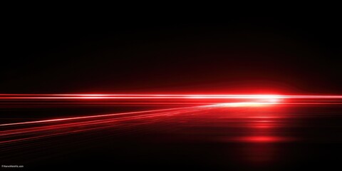 Abstract red light streaks on black background
