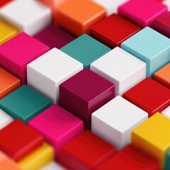 Obraz premium Abstract geometric pattern of colorful cubes
