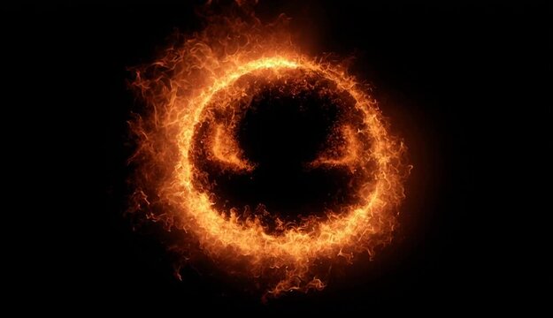 Halloween eye fire in PNG format with ALPHA transparency channel isolated on black background
