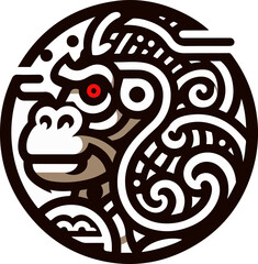 Fierce_Gorilla_Face_Artwork_–_Angry_Ape_Head_in_Ornamental_Tribal_Tattoo