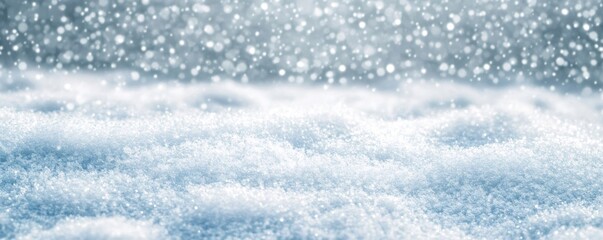 Obraz premium Fresh snow covers ground during snowfall, creating winter wonderland perfect for christmas or new year theme