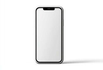 Modern smartphone, front view, blank screen