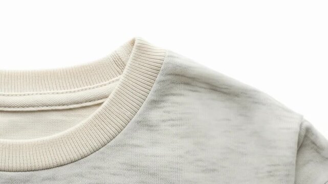 Close Up of Heather Gray Shirt Neckline Knit Collar Still Life
