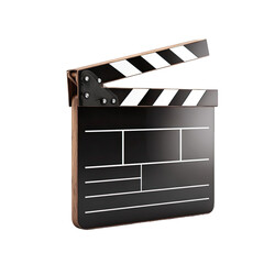 3D rendered clapperboard, angled