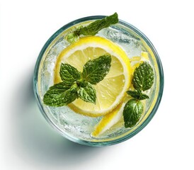 High angle view of a refreshing drink