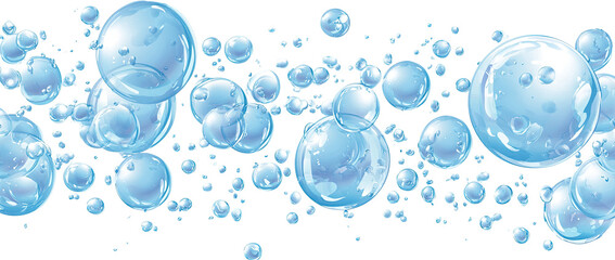 Light blue bubbles on black background
