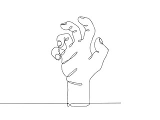 Hand-Drawn Vintage Zombie or Monster Scary Hand and Arm Illustration