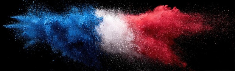 Exploding Colors of the French Flag