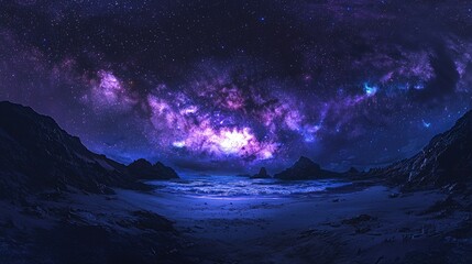 A night sky ablaze with stars over a serene beach.