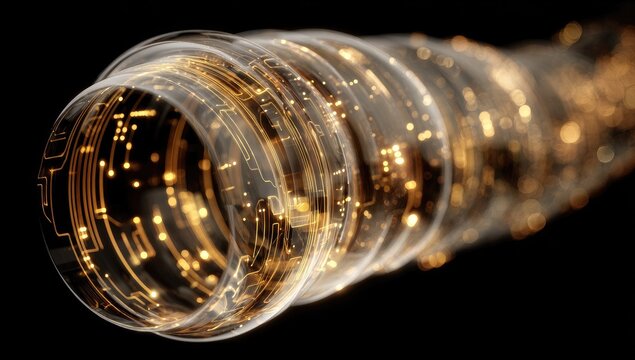 Abstract glowing circuit tube - Powered by Adobe