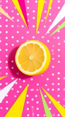 Lemon slice, vibrant background