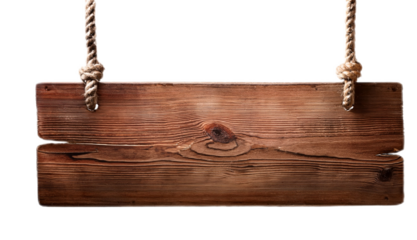 Rustic Wooden Sign with Rope Hangers	