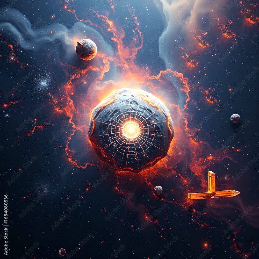 Canvas Prints cosmic collision in deep space