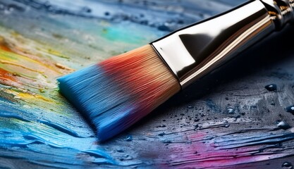 Fototapeta premium Artist's Brushstroke A Vibrant Fusion of Colors