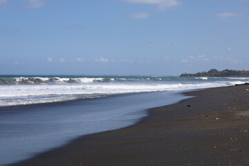 beach and sea black sand bali