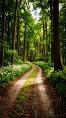 Naklejka premium Sunlit forest path (3)