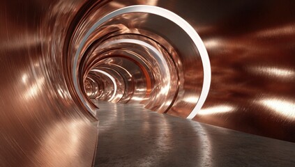 Copper tunnel with concentric circles