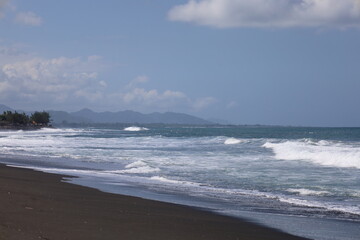 beach and sea black sand bali