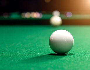 Pool ball on a green table
