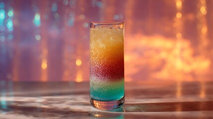 Refreshing layered cocktail recipe summer drink idea colorful beverage party drink alcohol cocktail glass