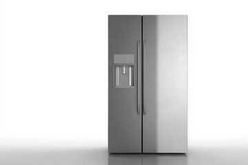 Modern stainless steel refrigerator with water dispenser