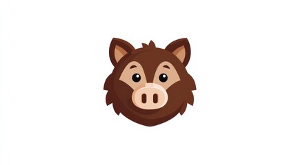 Obraz premium Stylized boar head illustration on white background for design projects