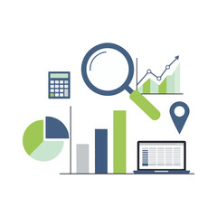 
data analysis vector illustration design