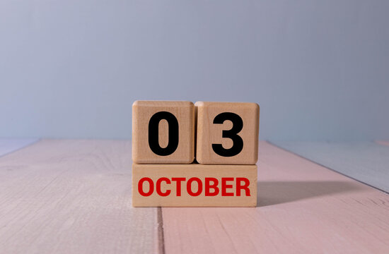 october 3. 3th day of month, calendar date.