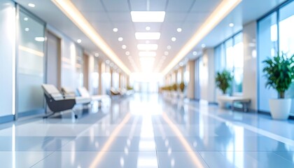 Blurry office hallway, modern design
