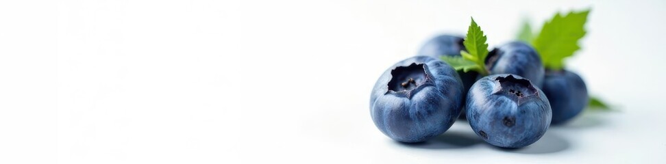 Obraz premium Single plump blueberry, pristine white backdrop, bright, fresh