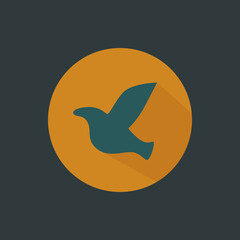 Obraz premium Flying Bird Icon – Freedom, Peace, and Liberation Symbol in Flat Vector Design