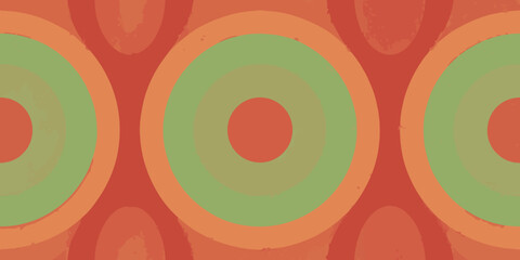 Fototapeta premium Vibrant concentric circles create a retro modern abstract background with warm earthy tones